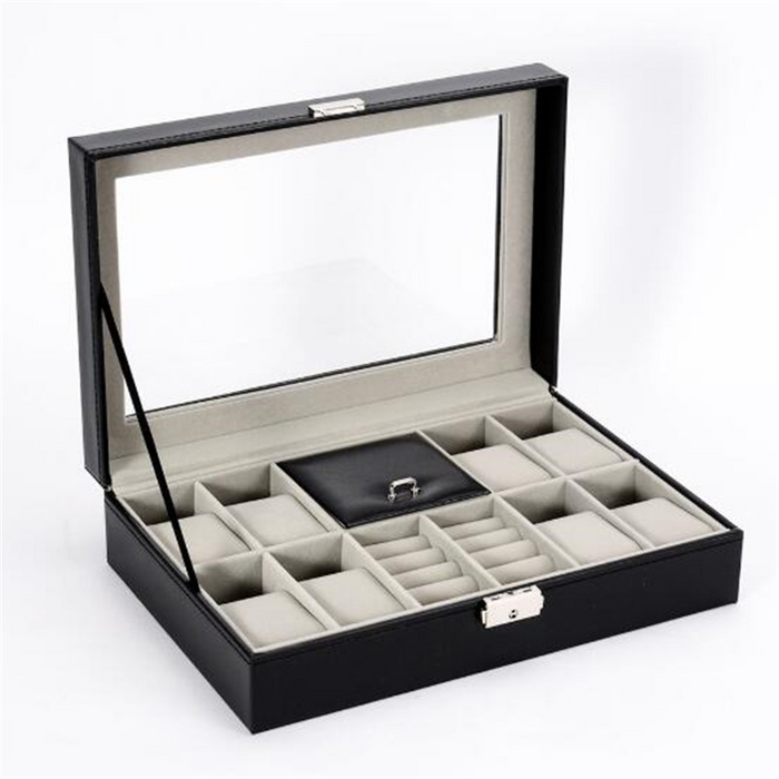 Boite à montres & bijoux en similicuir