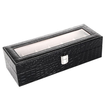 Boîte à montre en cuir croco 6 emplacements Limenia™