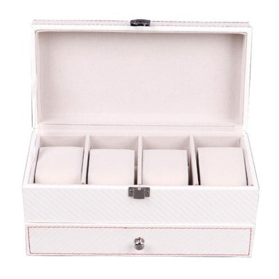 Boite à montre en cuir 4 emplacements + bijoux Limenia™