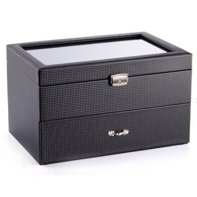 Boîte à montre en fibre de carbone noir 20 emplacements Limenia™