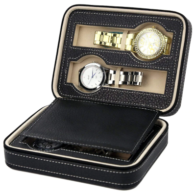 Etui à montre de voyage en similicuir 4 emplacements Limenia™