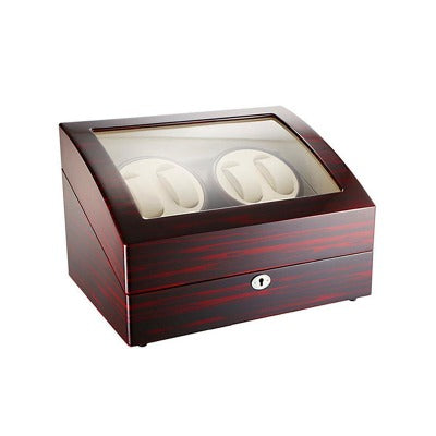 Remontoir à montre en bois marron & acier blanc 4 emplacements Limenia™