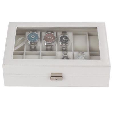 Boîte à montre en bois blanche 12 emplacements Limenia™ 200000130 Limenia