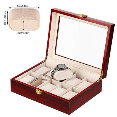 Boîte à montre en bois bordeaux 10 emplacements Limenia™ 200001479 Limenia