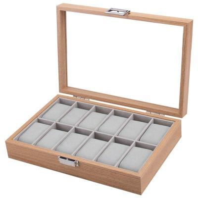 Boîte à montre en bois clair 12 emplacements Limenia™ 200000130 Limenia