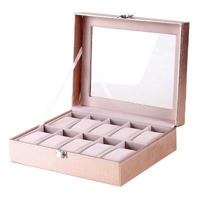 Boite à montre en cuir rose 10 emplacements Limenia™ 200000130 Limenia