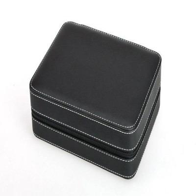 Etui à montre de voyage en cuir noir 4 emplacements Limenia™ 200000130 Limenia