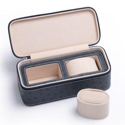 Etui à montre de voyage en similicuir bleu Limenia™ 200000130 Limenia