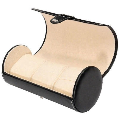 Etui à montre en cuir noire simple Limenia™