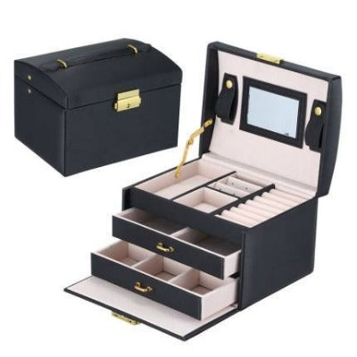 Boite à bijoux en cuir noir Limenia™