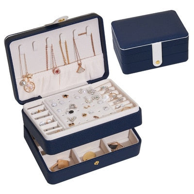 Boite à bijoux en cuir bleu Limenia™