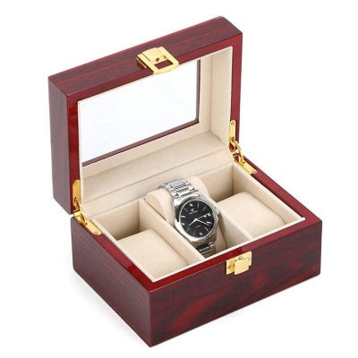 Boîte à montre en bois or & rouge 3 emplacements Limenia™