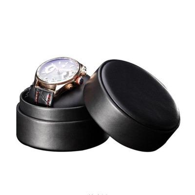 Boite à montre en cuir noir Casual circle box Limenia™ 200000130 Limenia